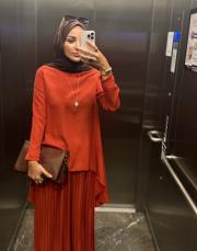 etek pantolon takım turuncu 3