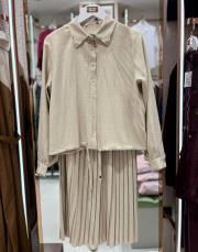 pileli etek takım krem