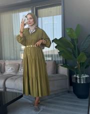 yaz elbise yağ yeşili