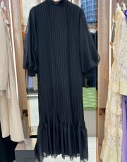 pileli elbise siyah 2