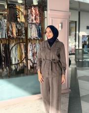 taş çizgili gömlek takım gri 4