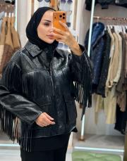 püsküllü ceket siyah 2