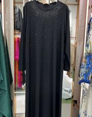 taşlı uzun kol içlik siyah