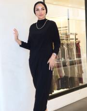 büzgül elbise siyah