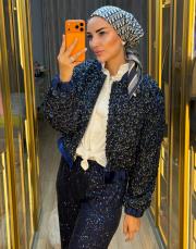 çiçek palet çeket lacivert 3