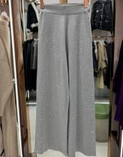 taşlı simli pantolon gri