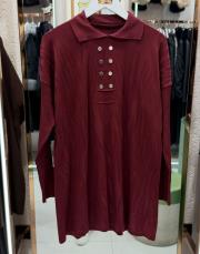 yaka 8 düğmeli kazak bordo 2