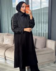 yarım yağmurluk trenç siyah 3