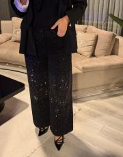 parlak taşlı pantolon siyah 2