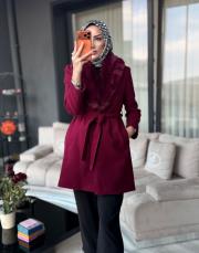 yaka kürk kaşe bordo 3