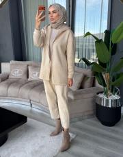 deri havuç pantolon bej