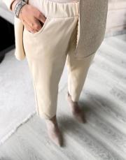 deri havuç pantolon bej 2