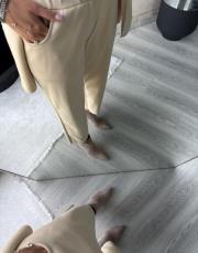 deri havuç pantolon bej 3