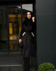 premium kürk belden oturtmalı siyah 2