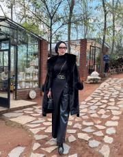 tasarım deri pantolon siyah