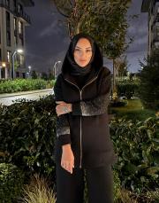 kristal comfor hırka siyah