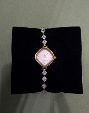 taşlı şık saat gold 2