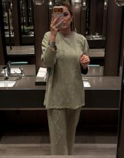 baklava desen taş takım yeşil