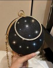 abaya çanta simli siyah