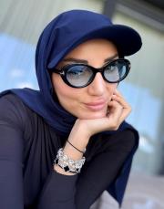 şapkalı şal lacivert