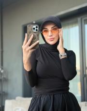 şapkalı şal siyah