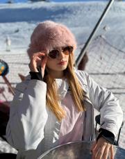 mool şapka toz pembe