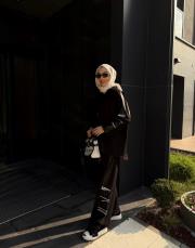 deri eşofman takımı siyah