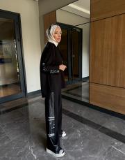 deri eşofman takımı siyah 2