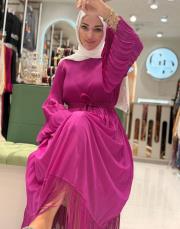 kol detay elbise pembe