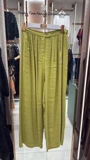 ince palazzo pantolon yağ yeşili