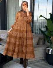 britli elbise kahve 2