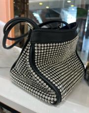 taşlı çanta siyah