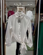 belden dolamalı gömlek beyaz