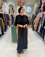 şifon pareo siyah/turuncu