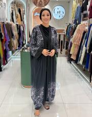 şifon pareo siyah gri