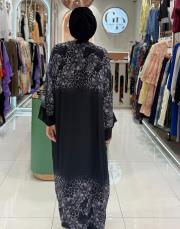 şifon pareo siyah gri 2