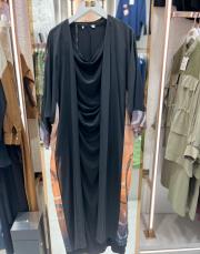 pareolu penye elbise siyah