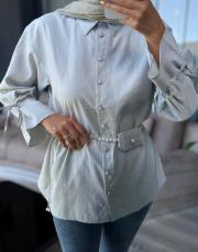 fırsat arkası pliseli gömlek su yeşili 2